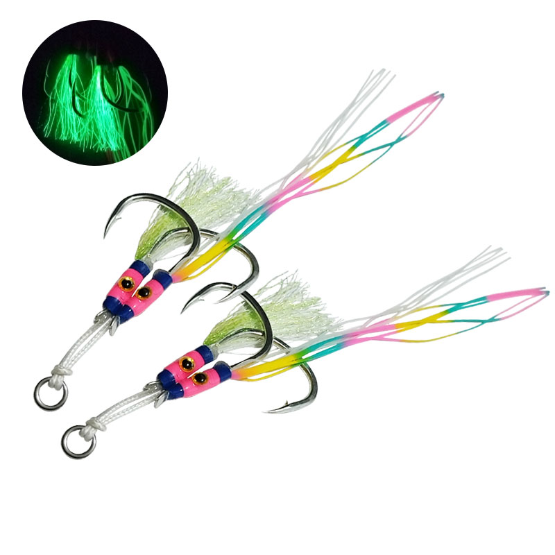 Fishing Hook Assortment - 2 زوج/حزمة خطافات صيد مضيئة من