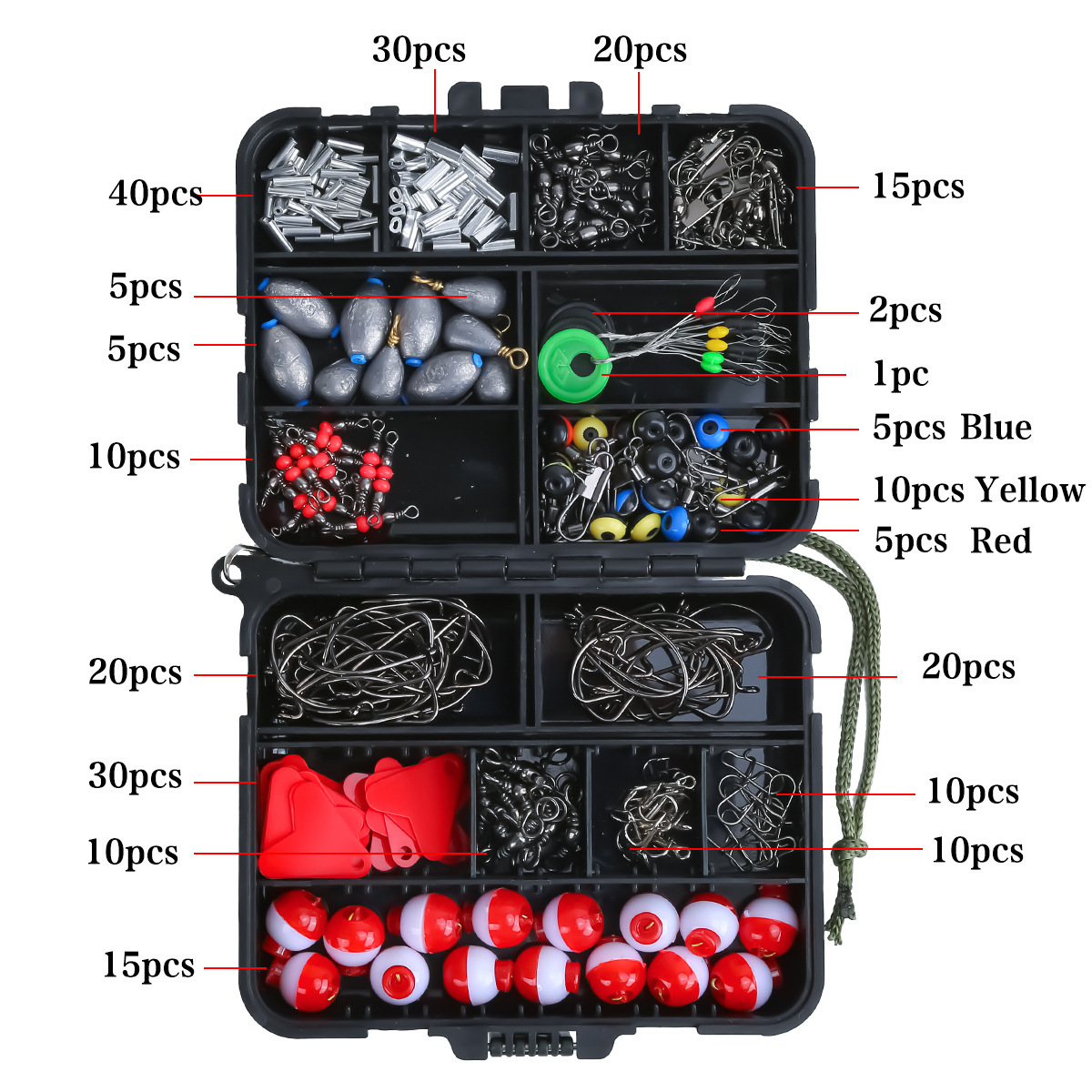 مجموعة أدوات صيد تتكون من 263  - مراجعة Fishing Hook Box وسعره